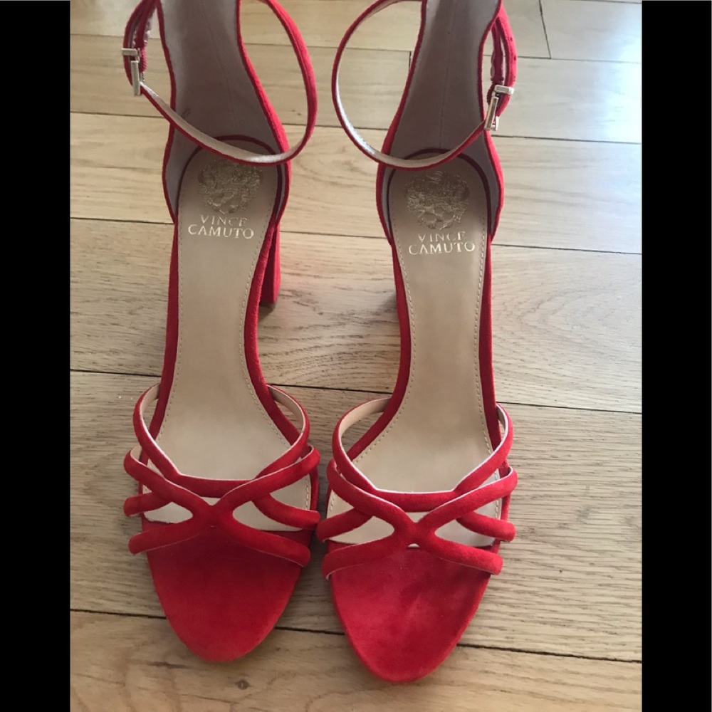 Vince Camuto Suede red sandals size 10 NEW